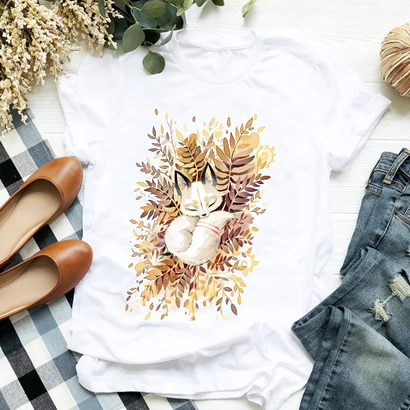 Женская футболка с принтом спящей лисы, свободная футболка с коротким рукавом и круглым вырезом, женские топы, одежда, футболка с графически...
Женская футболка с принтом спящей лисы, свободная футболка с коротким рукавом и круглым вырезом, женские топы, одежда, футболка с графически...