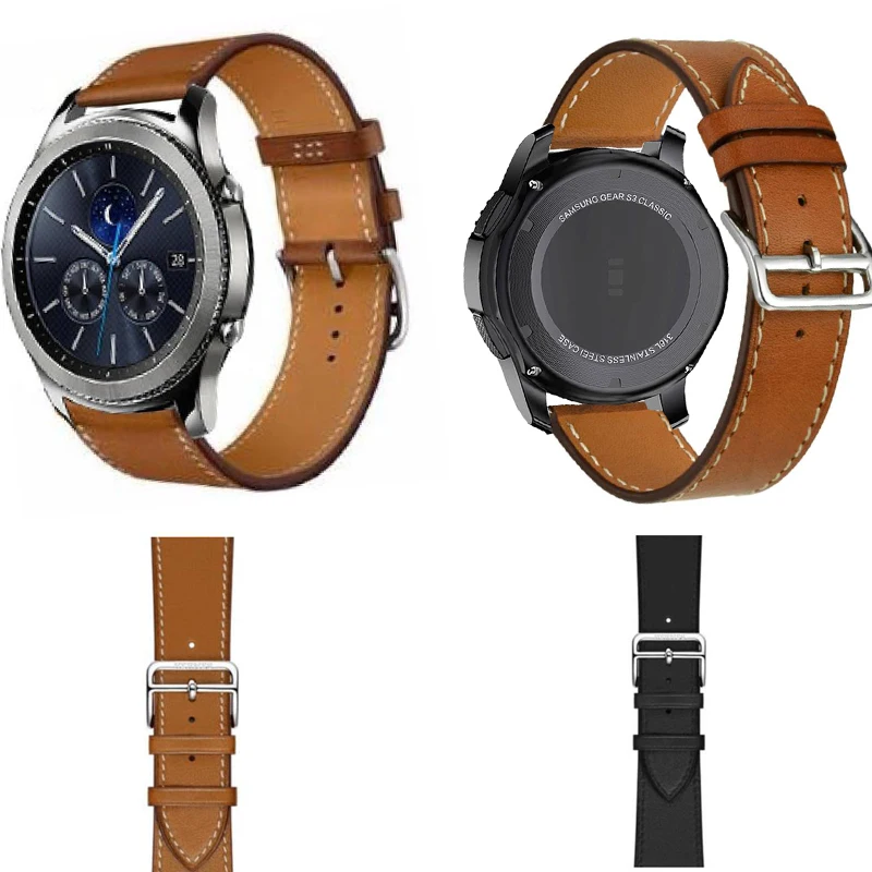 Ремешок кожаный для samsung Galaxy 46 мм s3 браслет amazfit 2s 3 GTR pace S2 pro Huawei GT 2 22 мм|Ремешки