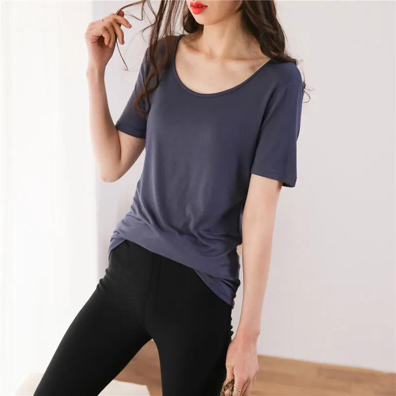 Spring and summer new modal short-sleeved t-shirt women halter round neck small shirt Korean thin section HZB2
Spring and summer new modal short-sleeved t-shirt women halter round neck small shirt Korean thin section HZB2