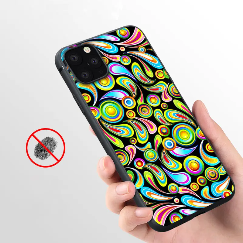 Coque Psychedelic Color Drops Hellip Soft Silicone Phone Case for iPhone 11 Pro Max X 5S 6 6S XR XS 7 8 Plus Cover | Мобильные