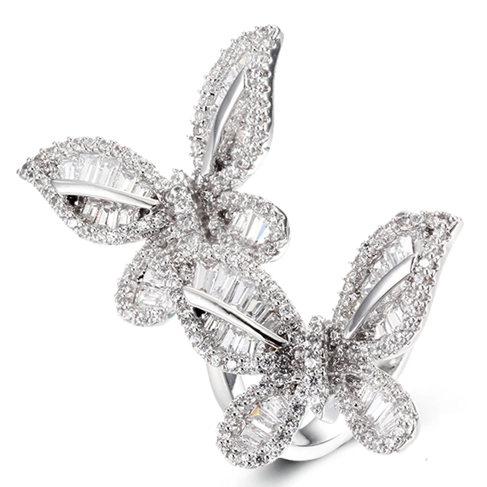 New Look 925 sterling silver Two Butterfly Party ring Made with clear AAA Cubic Zirconia Drop shipping
New Look 925 sterling silver Two Butterfly Party ring Made with clear AAA Cubic Zirconia Drop shipping