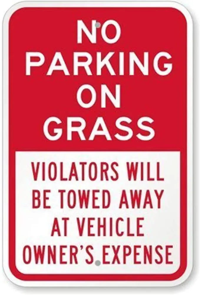 Park Garden Decorative Metal Tin Sign No Parking on Grass Violators Will Be Towed Away Decorative Metal Plate 8x12 Inches
Park Garden Decorative Metal Tin Sign No Parking on Grass Violators Will Be Towed Away Decorative Metal Plate 8x12 Inches