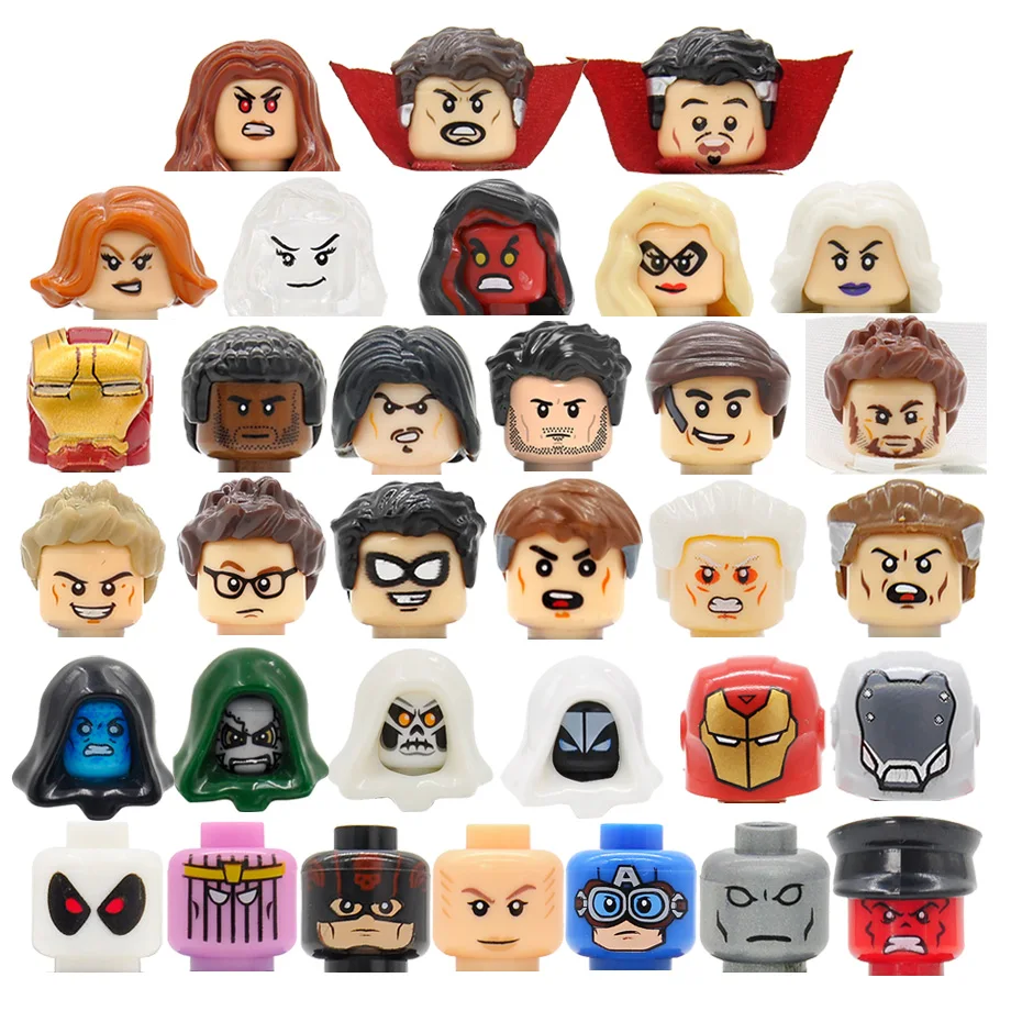 Feleph 34pcs/lot Hero Figure Head Set Blocks with Baseplate Building Block kit Model Educational Bricks Toys for Children XH PG
Feleph 34pcs/lot Hero Figure Head Set Blocks with Baseplate Building Block kit Model Educational Bricks Toys for Children XH PG
