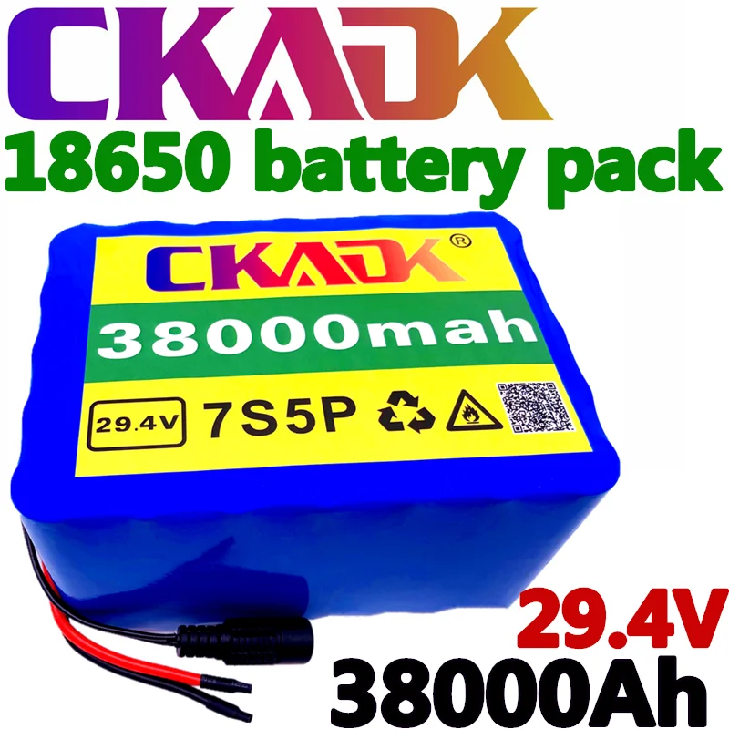 7S5P 24v 38Ah Battery pack 250w 29.4V 38000mAh Lithium-ion battery Suitable for wheelchair motor power electric bicycle BMS
7S5P 24v 38Ah Battery pack 250w 29.4V 38000mAh Lithium-ion battery Suitable for wheelchair motor power electric bicycle BMS