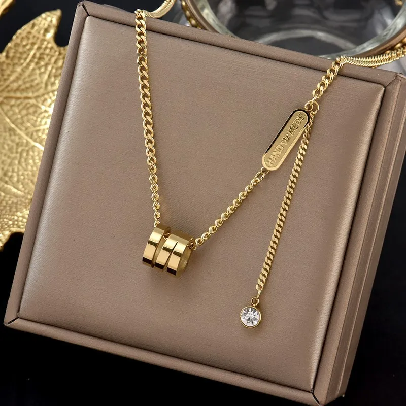 Luxury Titanium Steel Sense Spiral Cylinder Gold Necklace Fashion Transfer Port Clavicle Chain Gothic Girl Ladies Chain Jewelry
Luxury Titanium Steel Sense Spiral Cylinder Gold Necklace Fashion Transfer Port Clavicle Chain Gothic Girl Ladies Chain Jewelry