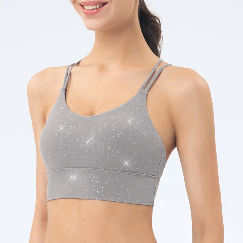 Glitter Yoga Bra Sexy Beaty Back Sports Bra Gym Fitness Vest Women's Sports Top Push Up Bras Running Sportswear Clothing Female
Glitter Yoga Bra Sexy Beaty Back Sports Bra Gym Fitness Vest Women's Sports Top Push Up Bras Running Sportswear Clothing Female