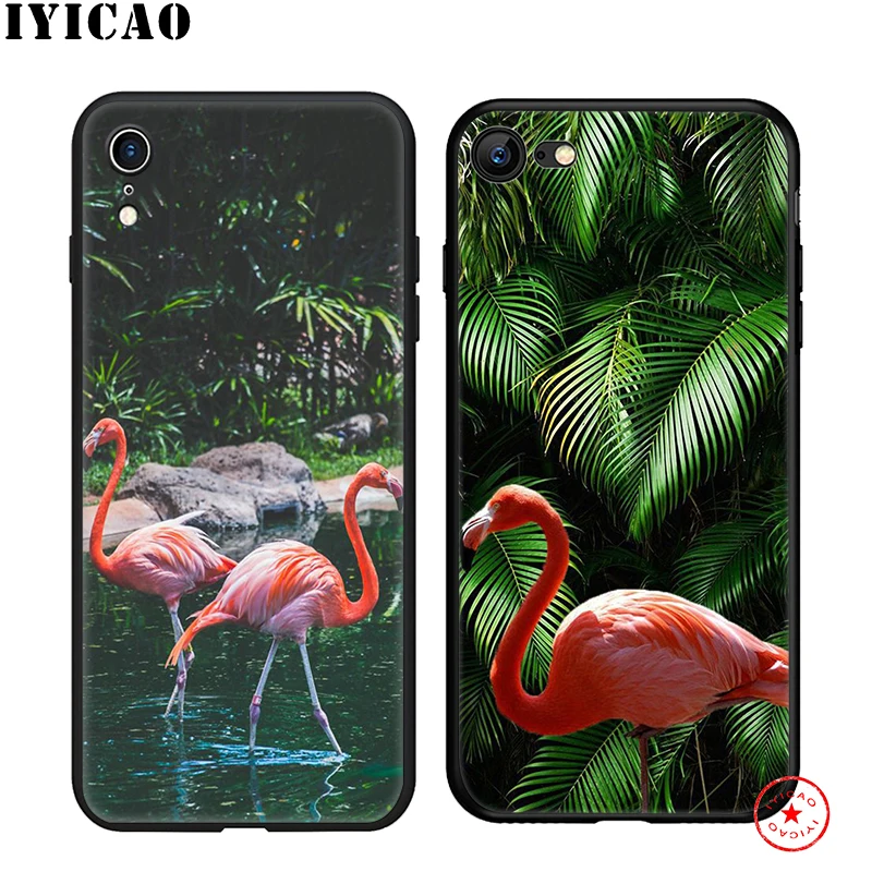 IYICAO flamingo Natural Soft Case for iphone 11 Pro Xr Xs Max 6 6s 7 8 Plus 5 5s Se Silicone TPU |