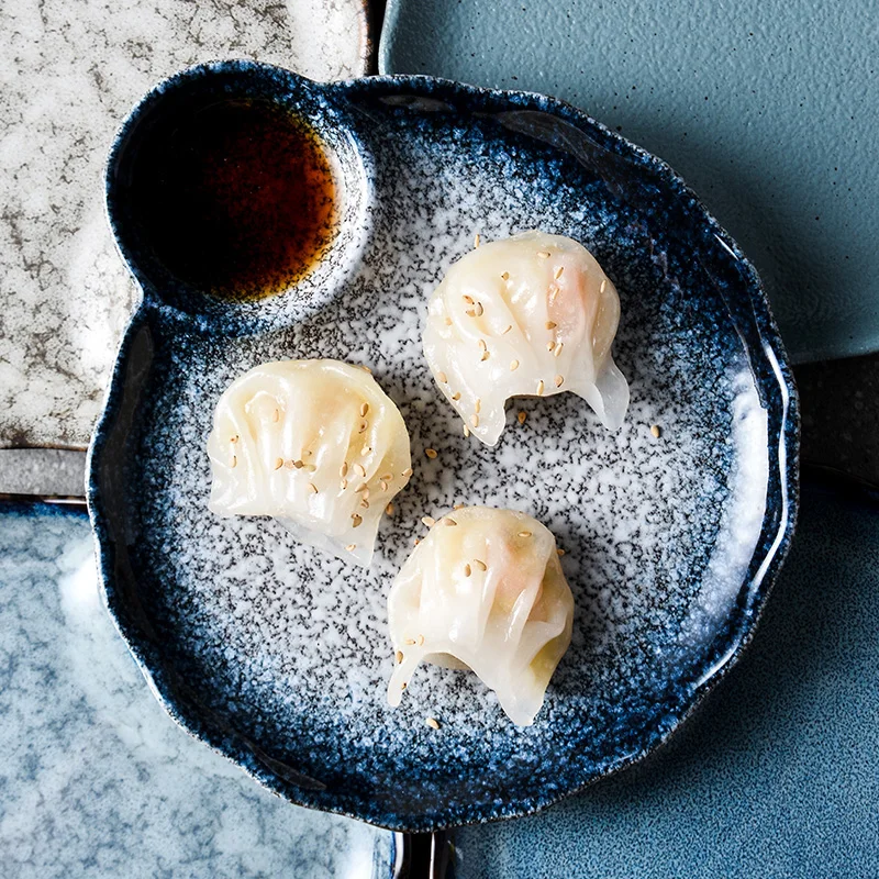 Creative Dumpling Plate with Vinegar Plate Ceramic Tableware Household Dish Shrimp Plate Japanese Sashimi Sushi Plate 
Creative Dumpling Plate with Vinegar Plate Ceramic Tableware Household Dish Shrimp Plate Japanese Sashimi Sushi Plate
