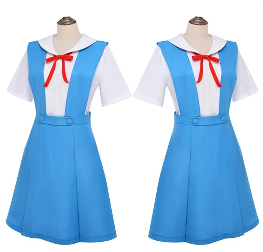 

Adult Anime Girls Summer Dress Asuka Ayanami Rei Soryu Tokyo Danganronpa Cosplay Maid Costume Suit JK Uniform Skirt Halloween