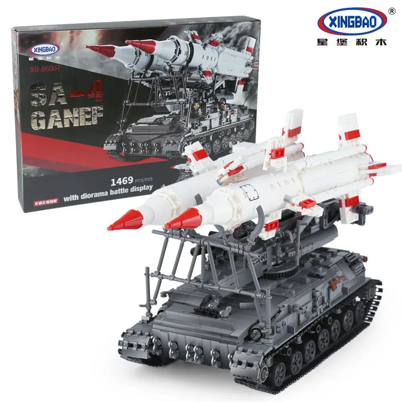 Xingbao 06007 Military Series The SA-4 Ganef Building Blocks Bricks 1469pcs Tank Bricks for Boy Toys DIY Birthday Gifts Boy Tosy
Xingbao 06007 Military Series The SA-4 Ganef Building Blocks Bricks 1469pcs Tank Bricks for Boy Toys DIY Birthday Gifts Boy Tosy