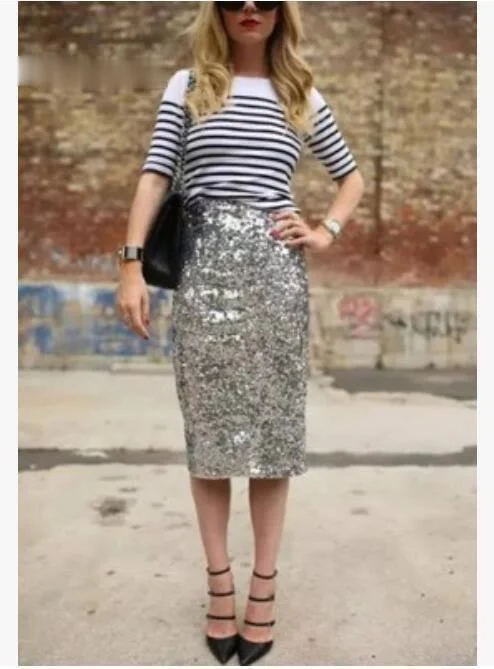 Zoulv 2021 High Quality New Fashion Women Silver Sexy Sequined Package Hip Skirtsone Step Pencil Skirts Womens 
Zoulv 2021 High Quality New Fashion Women Silver Sexy Sequined Package Hip Skirtsone Step Pencil Skirts Womens