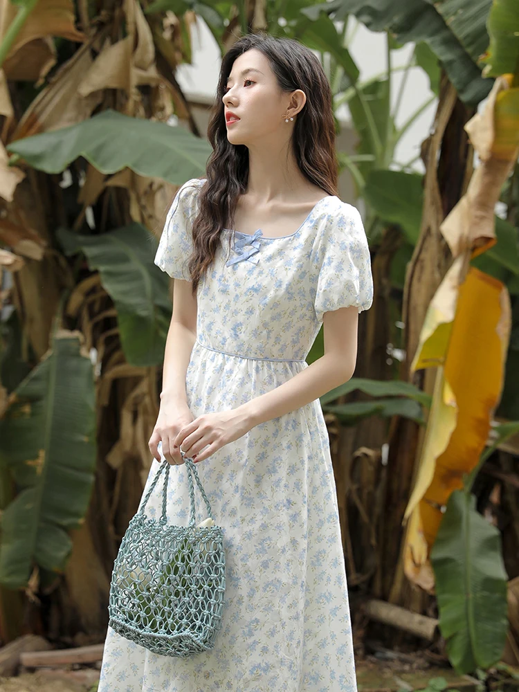 Long A-line Skirt French First Love Sweet Little Fresh Square Neck Puff Sleeve Floral Dress Female Summer New
Long A-line Skirt French First Love Sweet Little Fresh Square Neck Puff Sleeve Floral Dress Female Summer New