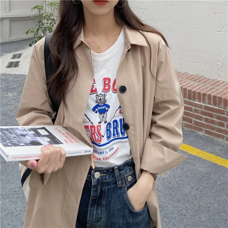 OL Overcoat Chic Solid All Match Hot Minimalist 2021 New Loose Windbreaker Vintage Women Retro Elegant Trench Coats
OL Overcoat Chic Solid All Match Hot Minimalist 2021 New Loose Windbreaker Vintage Women Retro Elegant Trench Coats