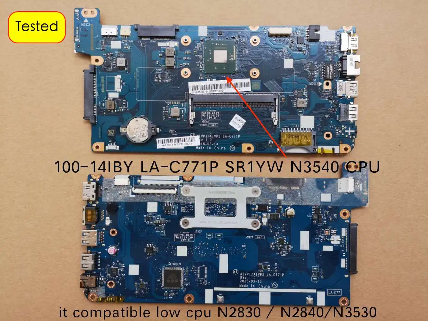 Free Shipping For Lenovo 100-14IBY 100 14IBY B40-10 LA-C771P Notebook Motherboard with N3540 cpu
Free Shipping For Lenovo 100-14IBY 100 14IBY B40-10 LA-C771P Notebook Motherboard with N3540 cpu