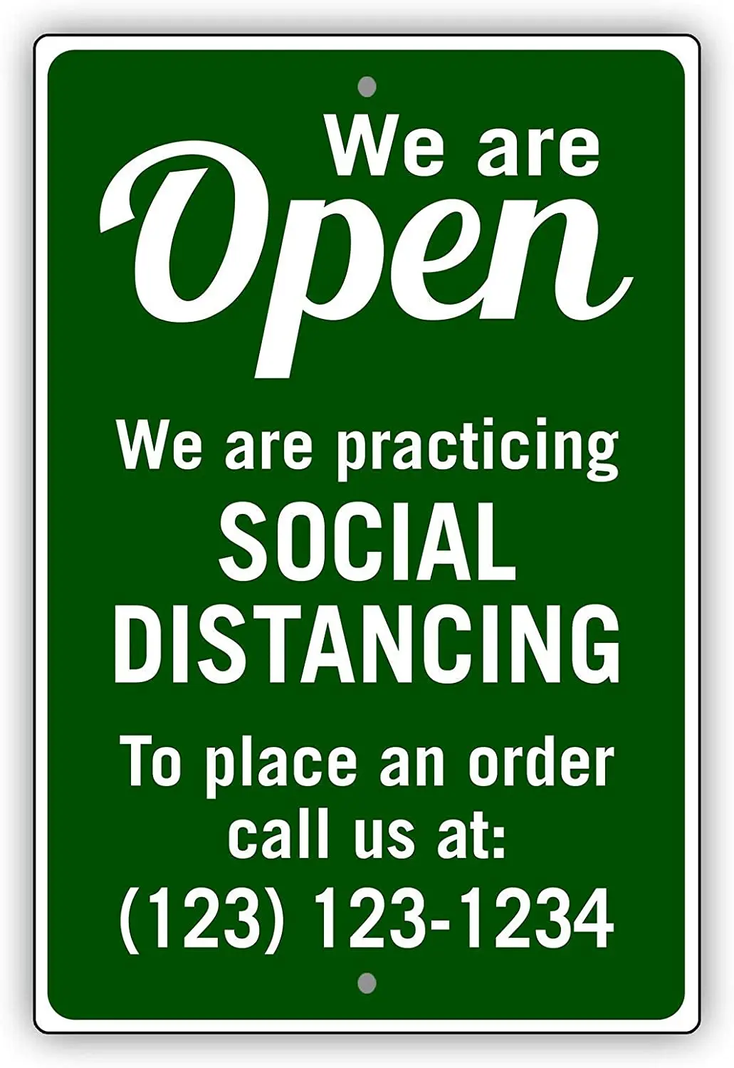 Afterprints We are Open We are Practicing Social Distancing Customized Aluminum Metal Sign 12"x8" 
Afterprints We are Open We are Practicing Social Distancing Customized Aluminum Metal Sign 12"x8"