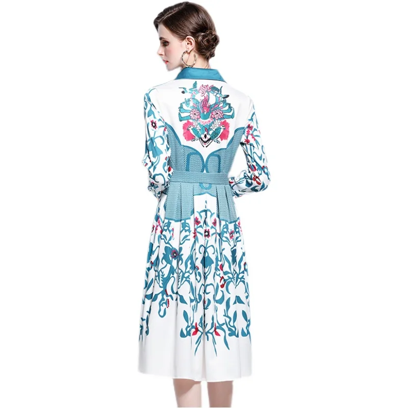 New Fashion Women's Full Sleeve Shirt Collar Print Vintage Midi Spring Autumn Dresses Elegant Designer Holiday Female Vestidos
New Fashion Women's Full Sleeve Shirt Collar Print Vintage Midi Spring Autumn Dresses Elegant Designer Holiday Female Vestidos