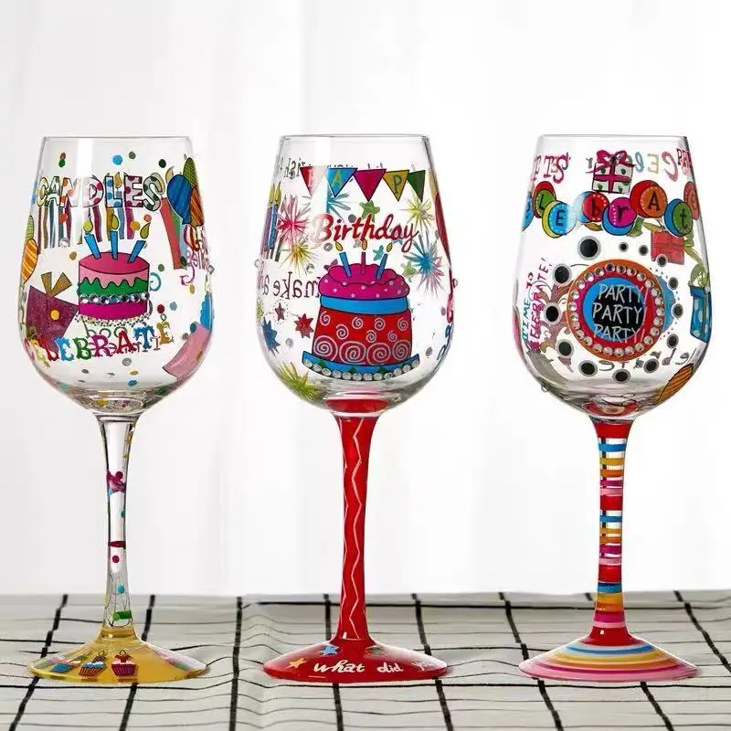 3PCS/Creative personality lovely painted goblet European household color wine glass small fresh artistic glass glass
3PCS/Creative personality lovely painted goblet European household color wine glass small fresh artistic glass glass