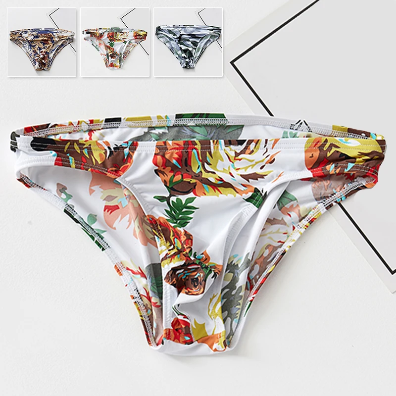 Men's Ice Silk Smooth Brief Sexy Low Waist Printed Bikini Trunks Swimwear Man Breathable Elastic Panties Shorts Man Underwear
Men's Ice Silk Smooth Brief Sexy Low Waist Printed Bikini Trunks Swimwear Man Breathable Elastic Panties Shorts Man Underwear
