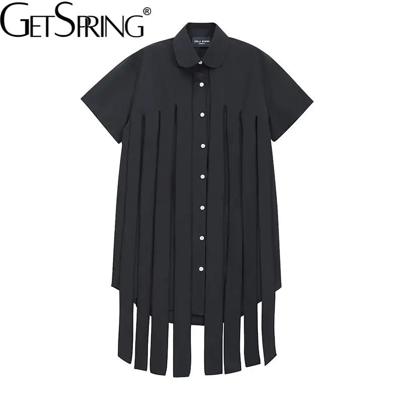 Getspring, женское платье, асимметричные черные и белые свободные платья-рубашки с кисточками, женские Асимметричные повседневные длинные плат...
Getspring, женское платье, асимметричные черные и белые свободные платья-рубашки с кисточками, женские Асимметричные повседневные длинные плат...