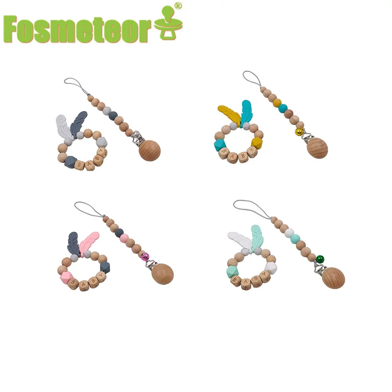 Fosmeteor Wooden Pacifier Chain Clip Pacifier Personalized Pacifier Baby Safety Silicone Feather Teething Chain Baby Products
Fosmeteor Wooden Pacifier Chain Clip Pacifier Personalized Pacifier Baby Safety Silicone Feather Teething Chain Baby Products