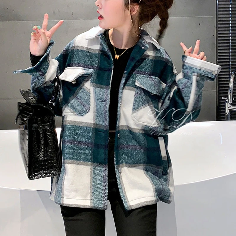 Winter Jackets Women Green Plaid Long Coat Jackets Korean Casual Warm Overcoat Fashion Long Coats Jackets Ladies Loose Plus Size
Winter Jackets Women Green Plaid Long Coat Jackets Korean Casual Warm Overcoat Fashion Long Coats Jackets Ladies Loose Plus Size