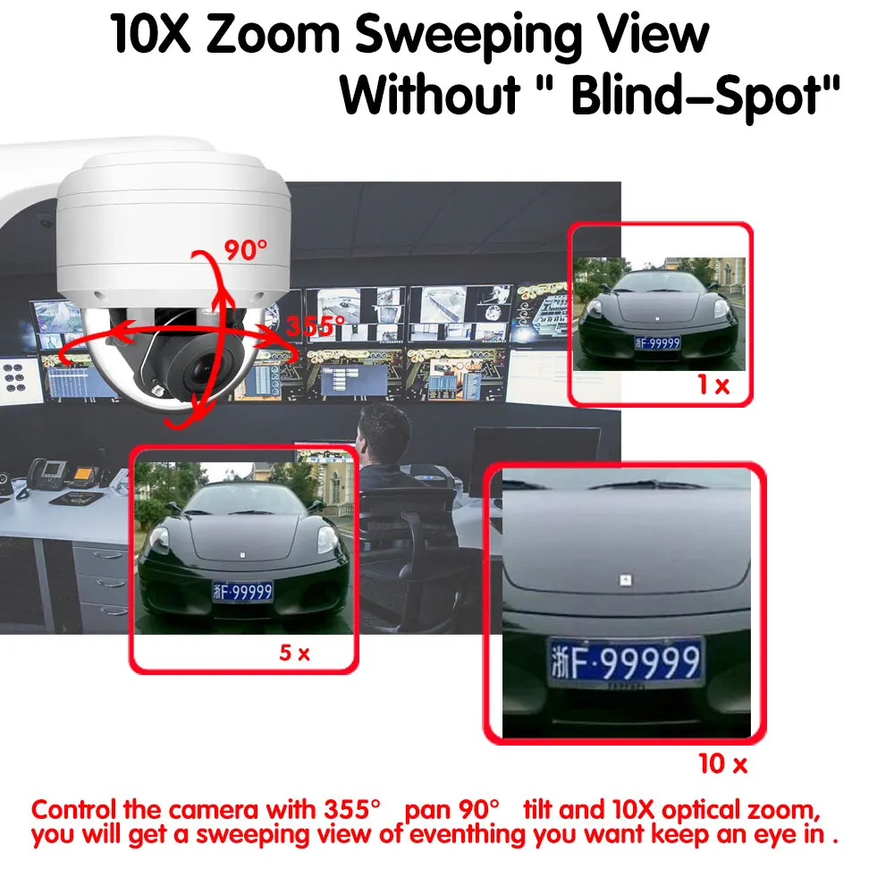 IP-камера видеонаблюдения 5 МП PTZ 10X зум 4K POE | Безопасность и защита
