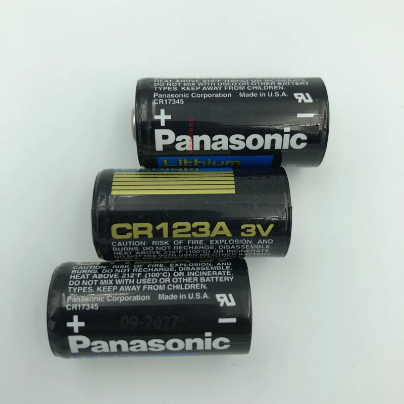 12pcs/lot Panasonic 3V 1550mAh Lithium Battery CR123 CR 123A CR17345 16340 CR123A Dry Primary Batteries for Camera Meter 
12pcs/lot Panasonic 3V 1550mAh Lithium Battery CR123 CR 123A CR17345 16340 CR123A Dry Primary Batteries for Camera Meter