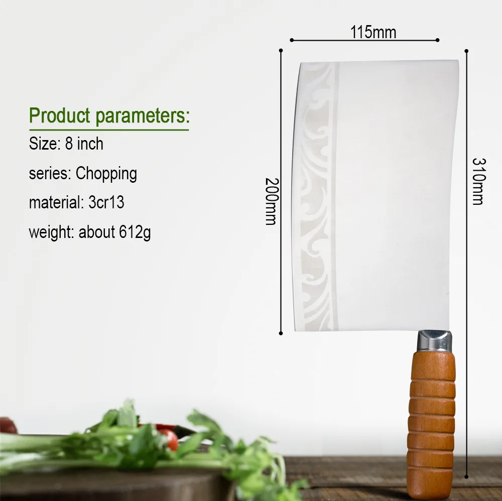 Дамасский кухонный нож 8 дюймов ножи для нарезки с полной деревянной ручкой мяса