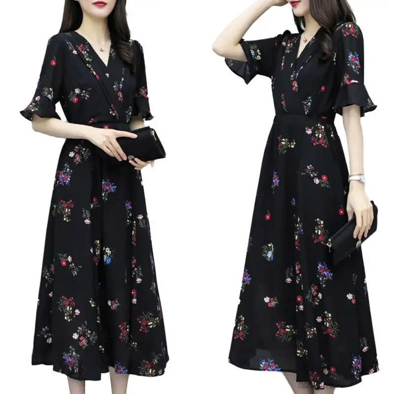 Trevor Women's Floral Print V Neck Dress Ladies Short Sleeve Summer Casual Slim Dress
Trevor Women's Floral Print V Neck Dress Ladies Short Sleeve Summer Casual Slim Dress