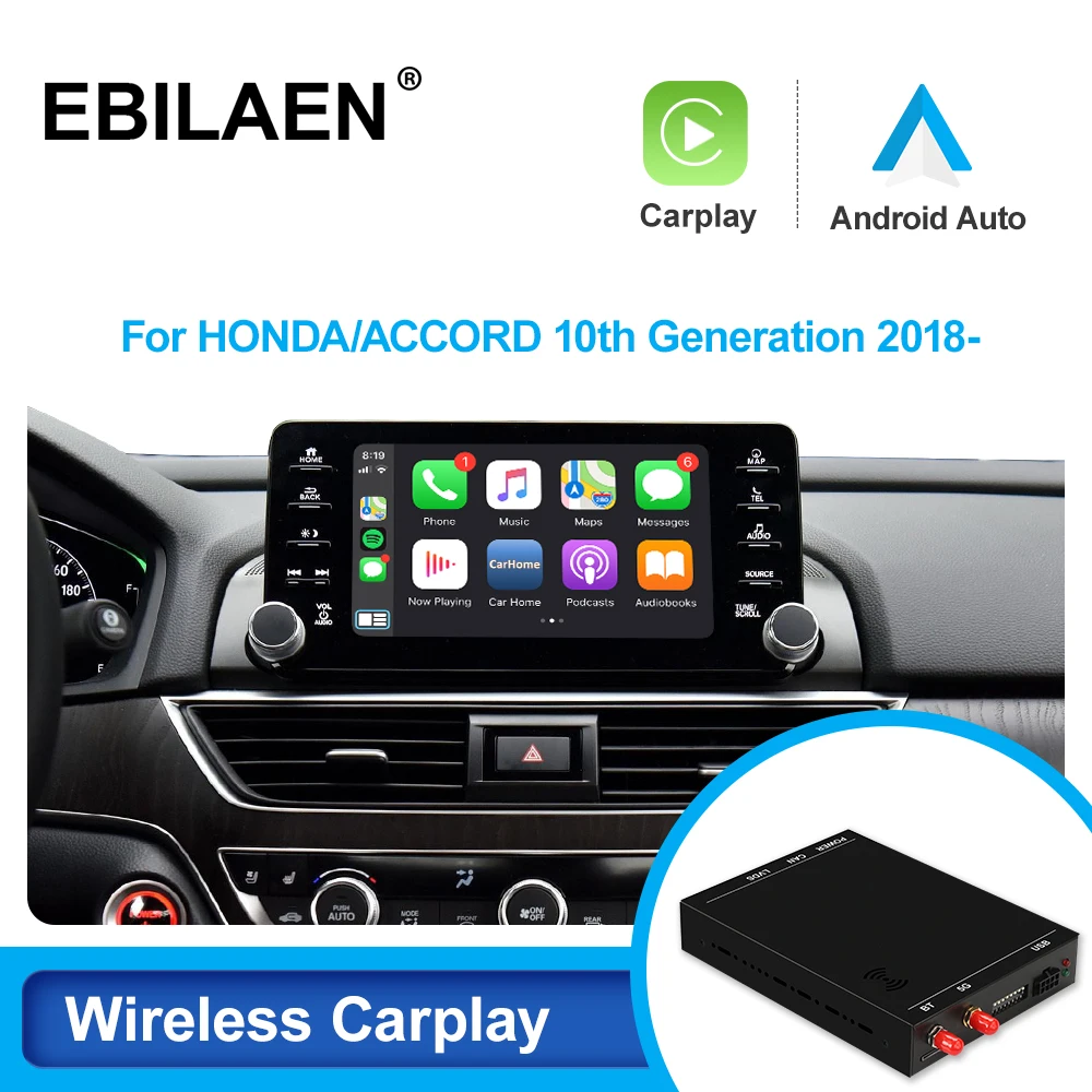 EBILAEN Wireless Carplay For Honda Accord 10th Generation 2018- Android Auto Module Box Mirror Link Navigation Camera Video USB
EBILAEN Wireless Carplay For Honda Accord 10th Generation 2018- Android Auto Module Box Mirror Link Navigation Camera Video USB