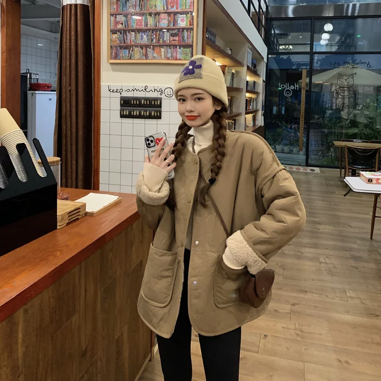 CMAZ 2021 Autumn Winter Thick Coats for Women Khaki Cotton Coat Jacket Women's Clothing Autumn and Winter Fleece-Lined Thickened
CMAZ 2021 Autumn Winter Thick Coats for Women Khaki Cotton Coat Jacket Women's Clothing Autumn and Winter Fleece-Lined Thickened