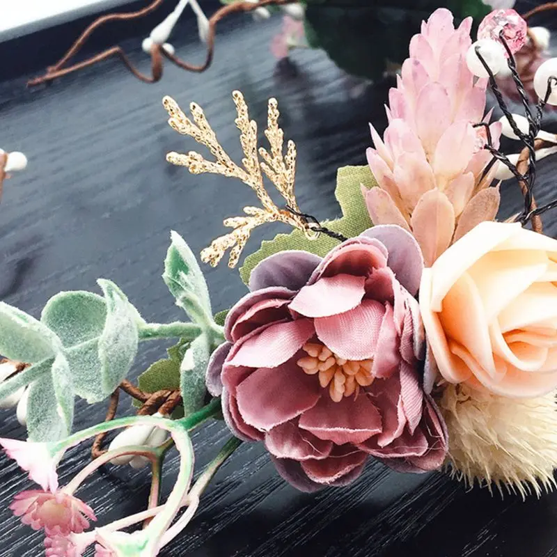 Bohemian Bride Wedding Jewelry Headdress Simulation Branch Gold Copper Leaves Headband Imitation Colorful Floral Wreath
Bohemian Bride Wedding Jewelry Headdress Simulation Branch Gold Copper Leaves Headband Imitation Colorful Floral Wreath