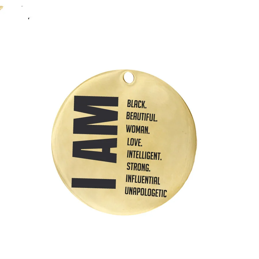 10 Pcs Stainless Steel Black Woman Charms I AM BLACK BEAUTIFUL WOMAN LOVE INTELLIGENT Charm For Jewelry Making
10 Pcs Stainless Steel Black Woman Charms I AM BLACK BEAUTIFUL WOMAN LOVE INTELLIGENT Charm For Jewelry Making