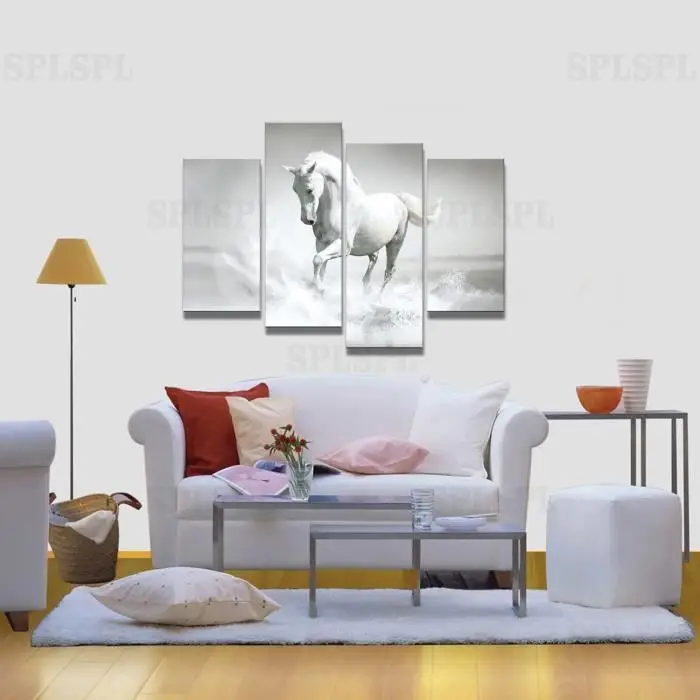 4 piece wall art white horse painting on canvas unframed modern interior decoration for home living room
4 piece wall art white horse painting on canvas unframed modern interior decoration for home living room