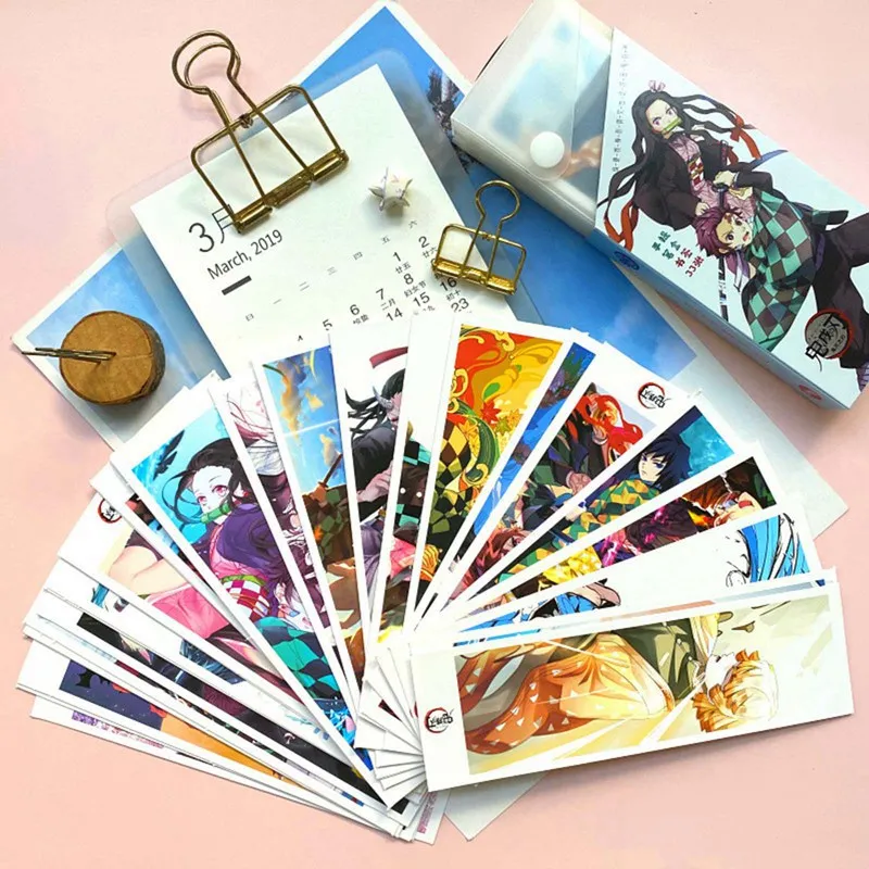 33Pcs/Box Demon Slayer Kimetsu no Yaiba Paper Postcard Bookmark Student Creative Cartoon Book Mark Stationery Gift For Children
33Pcs/Box Demon Slayer Kimetsu no Yaiba Paper Postcard Bookmark Student Creative Cartoon Book Mark Stationery Gift For Children