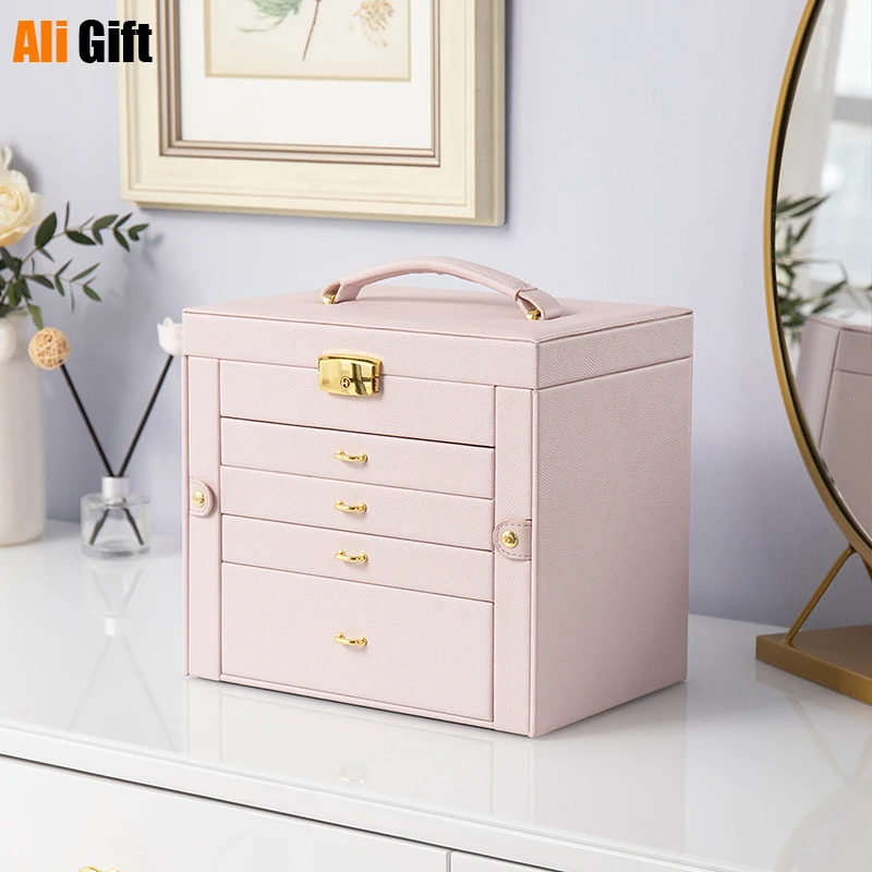 Jewelry Box with Lock Portable High-End Multi-Layer Large Capacity Hand Jewelry Necklace Jewelry Packing Storage Box Wedding
Jewelry Box with Lock Portable High-End Multi-Layer Large Capacity Hand Jewelry Necklace Jewelry Packing Storage Box Wedding
