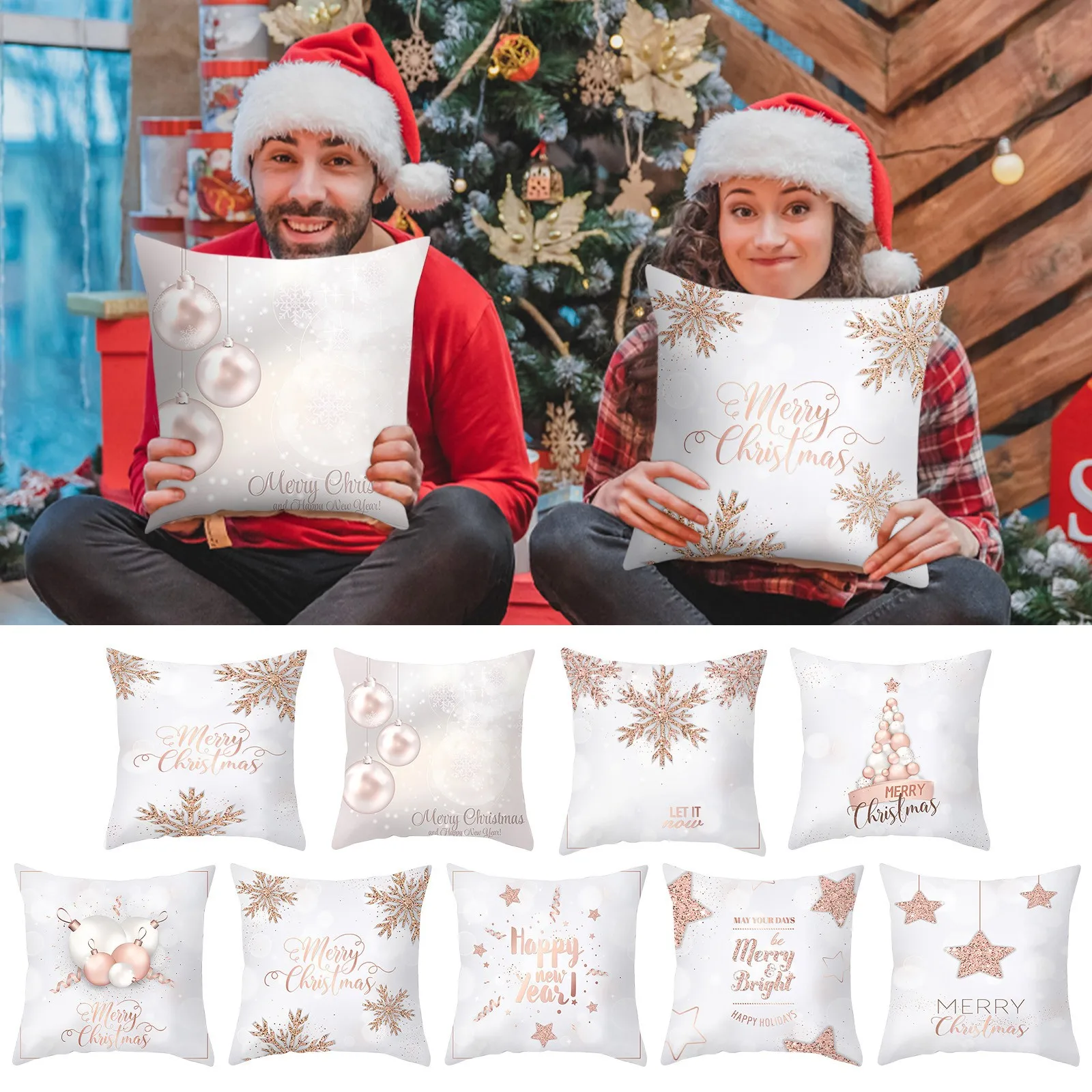 4PC Golden Christmas 2022 Peach Skin Pillowcase European And American Style Home Decoration Pillowcase Sofa Cushion Cover decor
4PC Golden Christmas 2022 Peach Skin Pillowcase European And American Style Home Decoration Pillowcase Sofa Cushion Cover decor