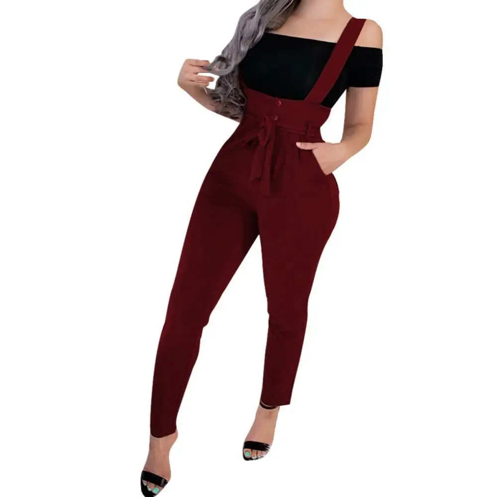 70% Hot Sell Women Autumn Casual Solid Color Suspender Trousers Slim High Waist Lace up Pants
70% Hot Sell Women Autumn Casual Solid Color Suspender Trousers Slim High Waist Lace up Pants