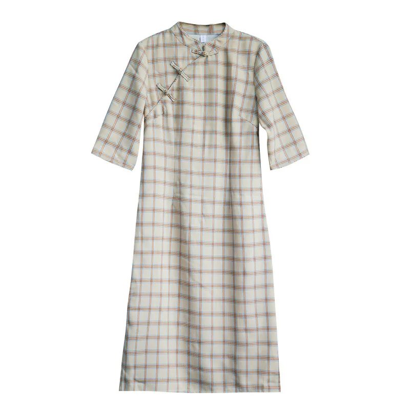 Republic of China Style Cheongsam Dress Modified Version of Slim Artistic Retro Chinese Style Temperament Plaid
Republic of China Style Cheongsam Dress Modified Version of Slim Artistic Retro Chinese Style Temperament Plaid