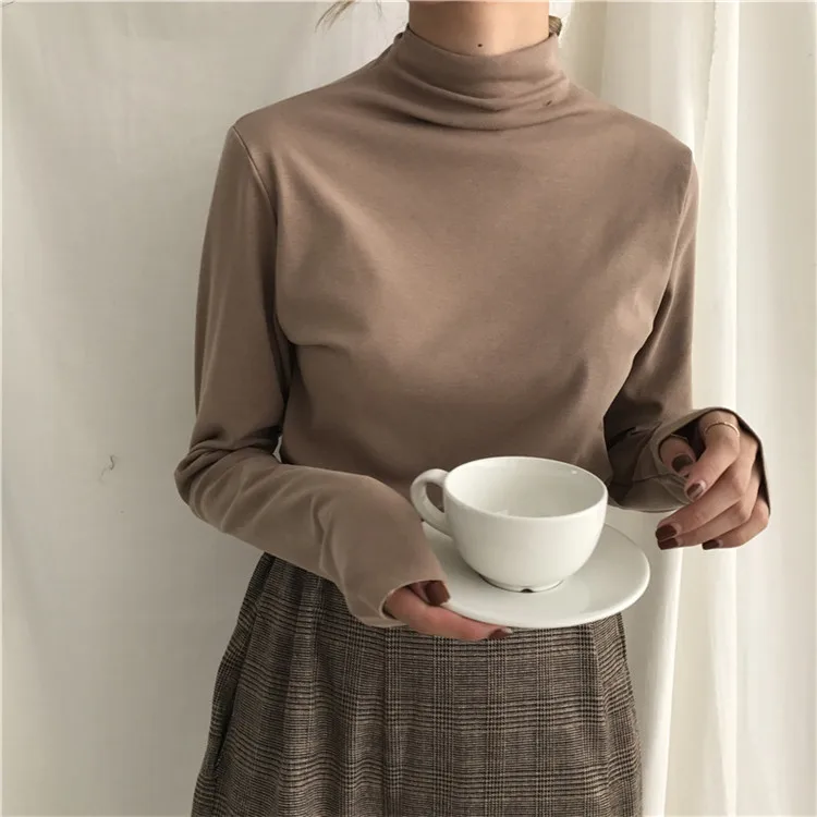 MM0594 Turtleneck knitted bottoming shirt tops women plus velvet thick all-match white T-shirt
MM0594 Turtleneck knitted bottoming shirt tops women plus velvet thick all-match white T-shirt