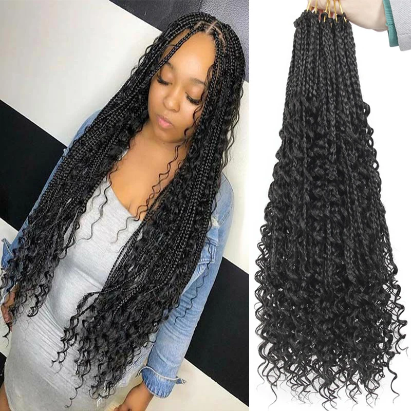 Ombre Goddess Box Braids Crochet Hair with Curly Ends 18" Natural Synthetic Crochet Braid Long Bohemian Braiding Hair Extensions
Ombre Goddess Box Braids Crochet Hair with Curly Ends 18" Natural Synthetic Crochet Braid Long Bohemian Braiding Hair Extensions