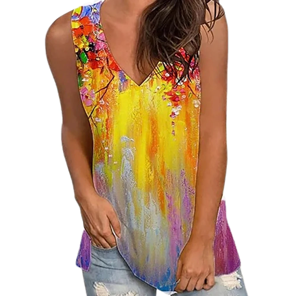 Floral Printed Women V Neck Sleeveless Tank Tops Summer Ladies Loose Vest Female Clothing Crop Top Vintage
Floral Printed Women V Neck Sleeveless Tank Tops Summer Ladies Loose Vest Female Clothing Crop Top Vintage