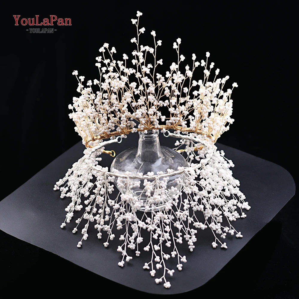 YouLaPan HP193-W White Beads Wedding Hair Crown Handmade Bridal Hair Accessories for Women Elegant Bridal Headband Best Selling
YouLaPan HP193-W White Beads Wedding Hair Crown Handmade Bridal Hair Accessories for Women Elegant Bridal Headband Best Selling