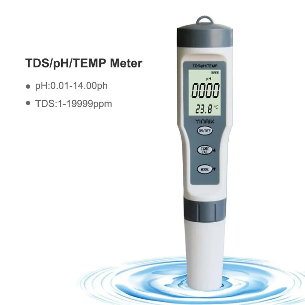 Professional PH Meter Water Quality Tester TDS/PH/EC Tester Temperature Tester Pen Conductivity Water Quality Measurement Tools
Professional PH Meter Water Quality Tester TDS/PH/EC Tester Temperature Tester Pen Conductivity Water Quality Measurement Tools