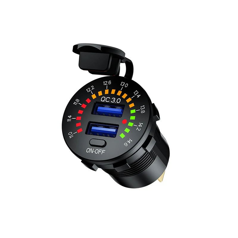 12V 24V QC 3.0 Dual USB Car Charger Socket 18W Power Outlet Fast USB Charge with LED Voltmeter ON OFF Switch Power Cable
12V 24V QC 3.0 Dual USB Car Charger Socket 18W Power Outlet Fast USB Charge with LED Voltmeter ON OFF Switch Power Cable
