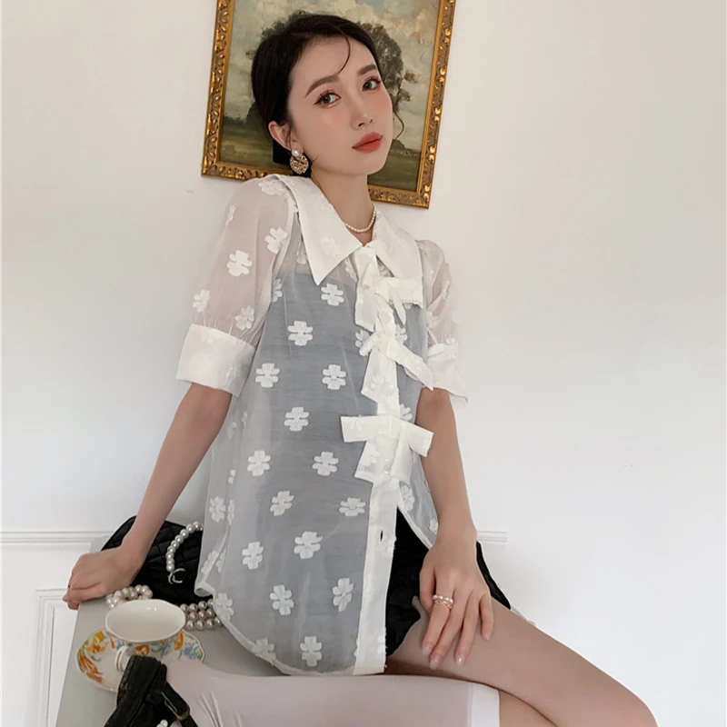 GALCAUR White Patchwork Bowknot Casual Shirts For Women Lapel Short Sleeve Loose Solid Blouses Female Summer Clothing 2021 Style
GALCAUR White Patchwork Bowknot Casual Shirts For Women Lapel Short Sleeve Loose Solid Blouses Female Summer Clothing 2021 Style