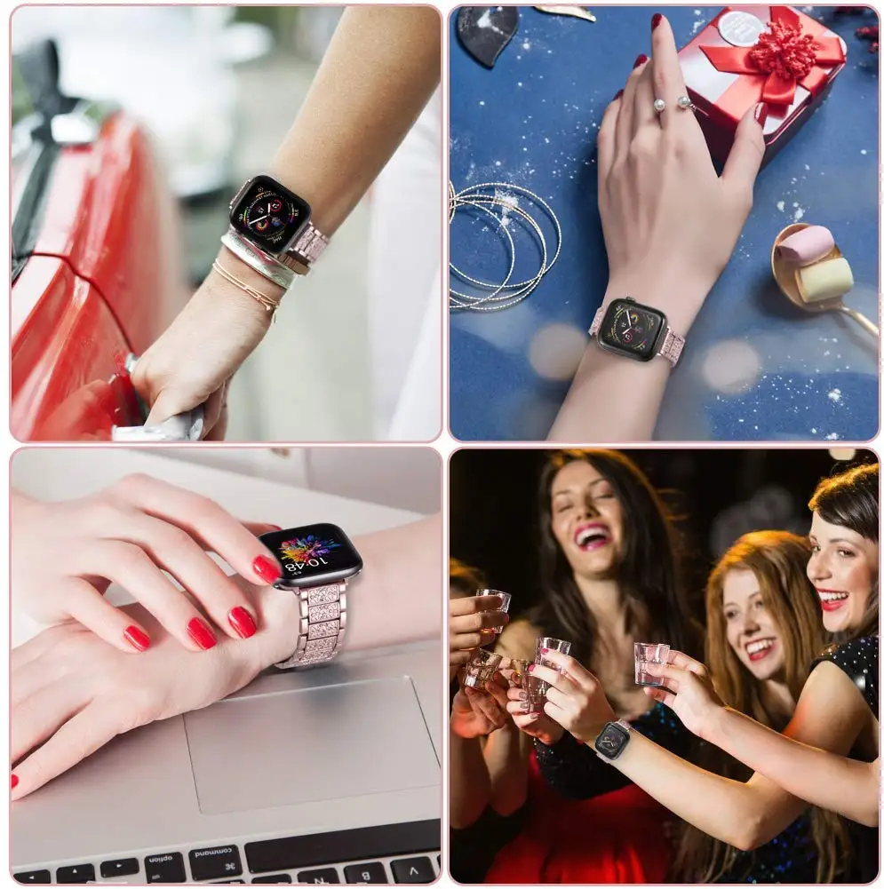 Bling Blue Bands For Apple Watch series Strap 6 5 4 SE 40mm 44mm watchband correa women pulseira bracelet for iwatch 38mm 42mm 
Bling Blue Bands For Apple Watch series Strap 6 5 4 SE 40mm 44mm watchband correa women pulseira bracelet for iwatch 38mm 42mm