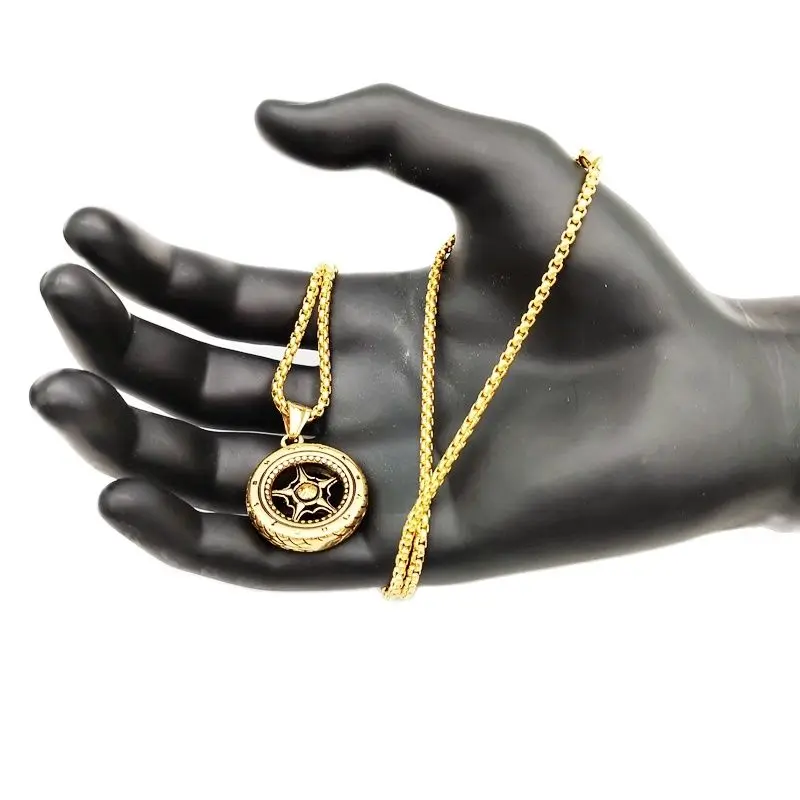 Ожерелье в стиле хип хоп из нержавеющей стали под золото|necklace jewelry|pendant necklacehip hop