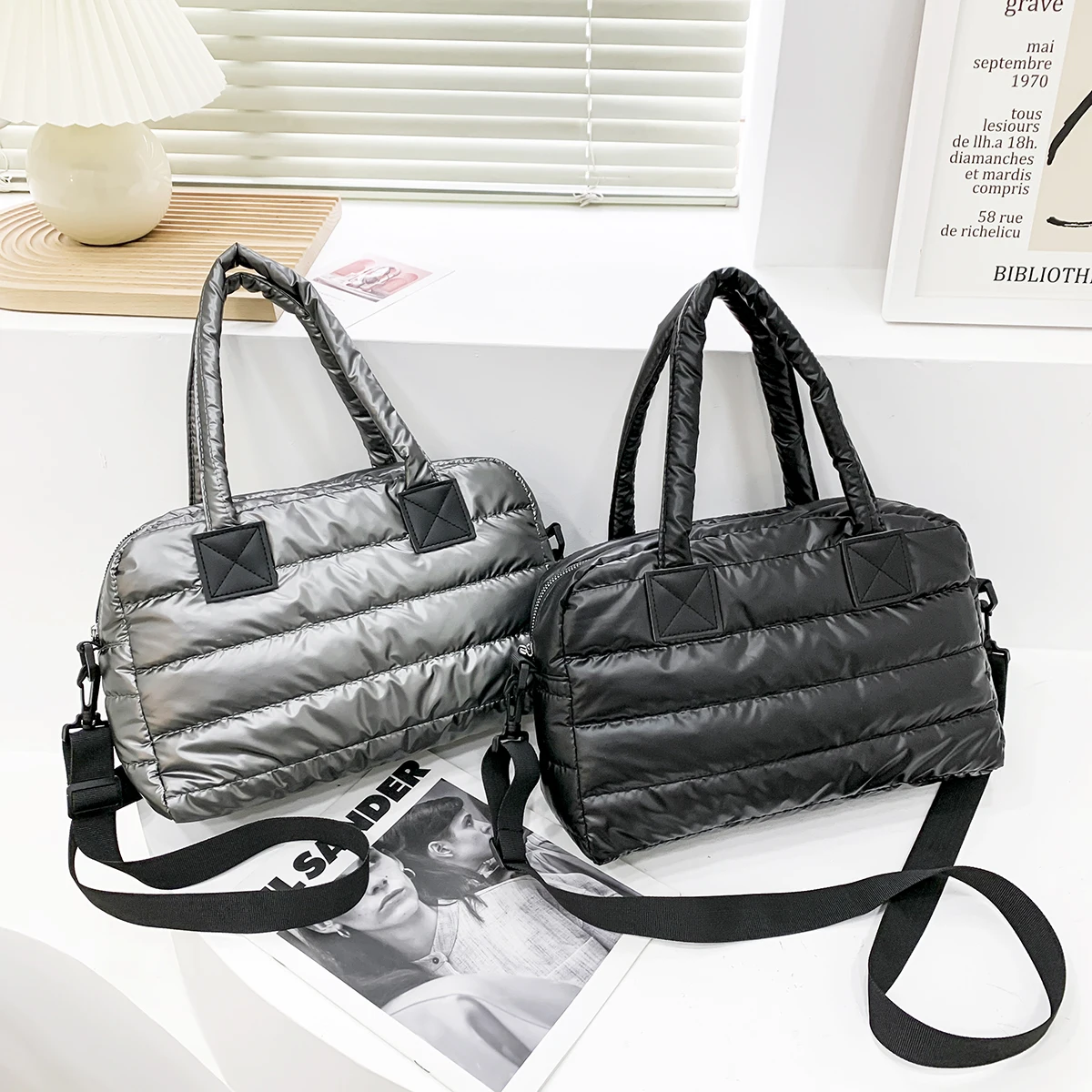 Winter Warm Down Satchel Space Women's Shoulder Bag Nylon Quilted Large Capacity Female Crossbody Bags Handbags for Women 2021
Winter Warm Down Satchel Space Women's Shoulder Bag Nylon Quilted Large Capacity Female Crossbody Bags Handbags for Women 2021