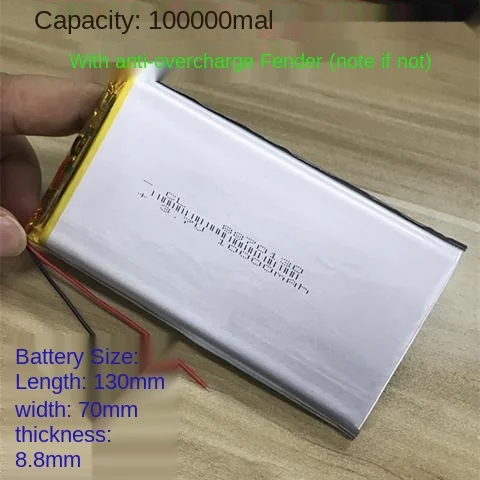 3.7V polymer lithium battery, large capacity 10000mah 8870130, suitable for built-in DIY cell For Games Accessories Battery
3.7V polymer lithium battery, large capacity 10000mah 8870130, suitable for built-in DIY cell For Games Accessories Battery